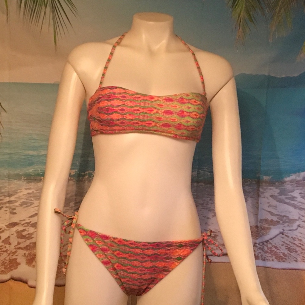 Capri pink and green bikini size XL